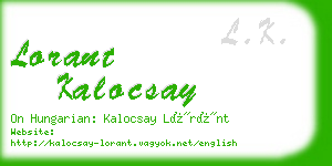 lorant kalocsay business card